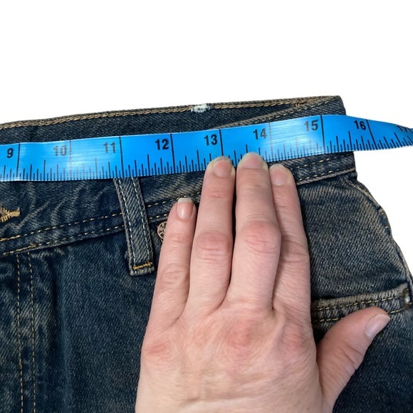 Free people jeans size 28 cropped mid-rise straight leg frayed hem distressed - Picture 12 of 16